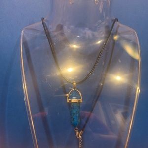 Blue Spotted Crystal Necklace